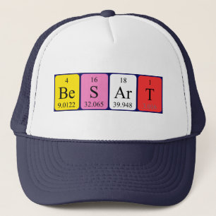 Casquette de nom de table périodique de Besart