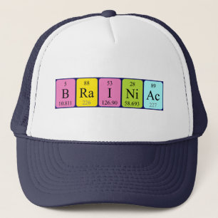 Casquette de nom de table périodique de Brainiac