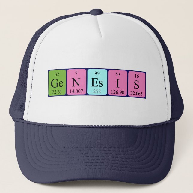 Casquette de nom de table périodique de la Genèse (Devant)