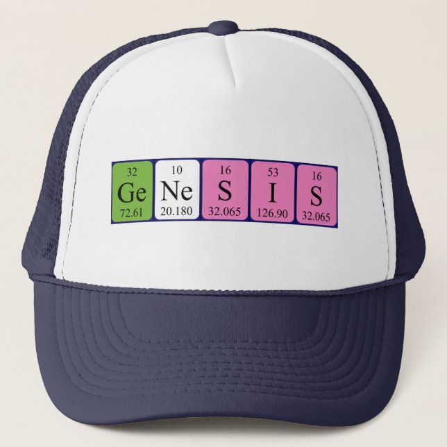 Casquette de nom de table périodique de la Genèse (Devant)