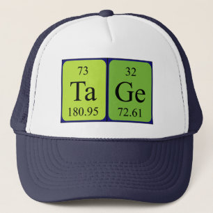 Casquette de nom de table périodique de la tâche