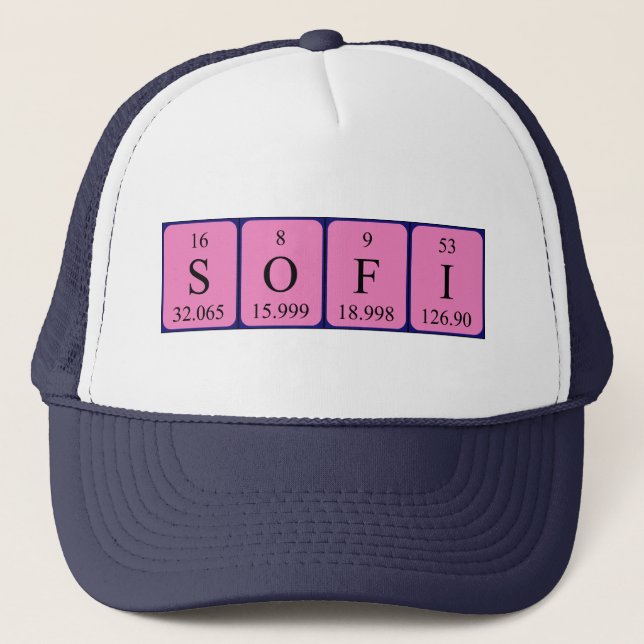 Casquette de nom de table périodique de Sofi (Devant)