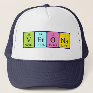 Casquette de nom de table périodique de Vérone
