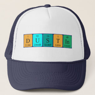 Casquette de nom de table périodique Dustin