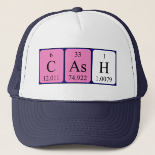 Casquette de nom de table périodique en espèces