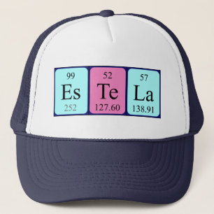 Casquette de nom de table périodique Estela