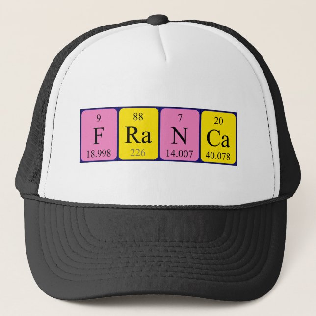 Casquette de nom de table périodique Franca (Devant)