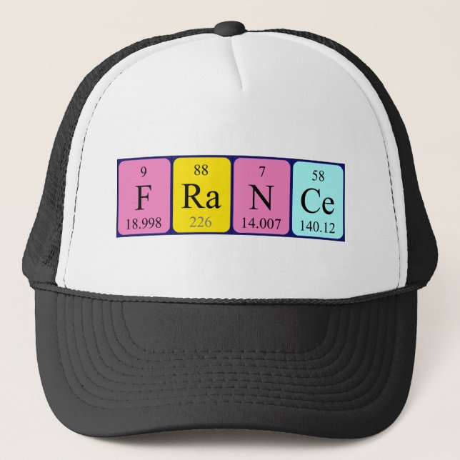 Casquette de nom de table périodique France (Devant)