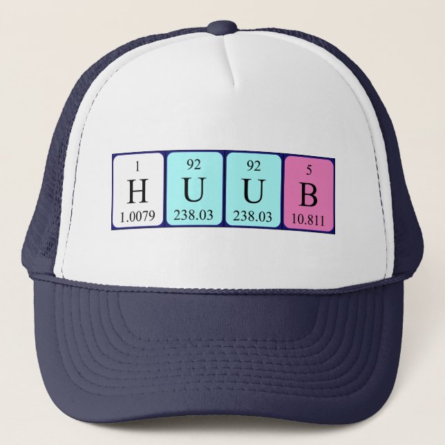 Casquette de nom de table périodique Hub (Devant)