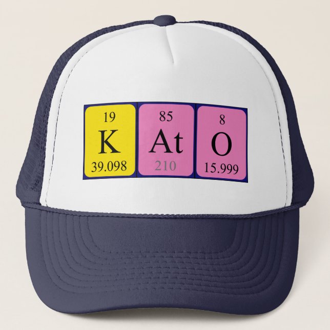 casquette de nom de table périodique Kato (Devant)