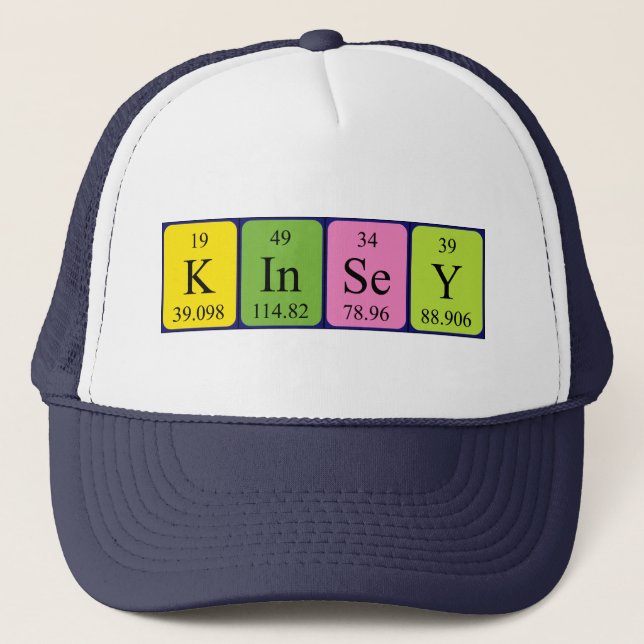 Casquette de nom de table périodique Kinsey (Devant)