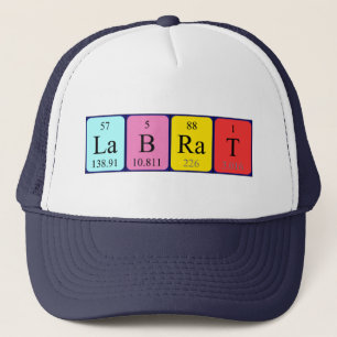 Casquette de nom de table périodique Lab Rat