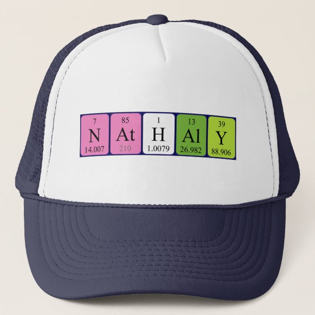 Casquette de nom de table périodique Nathaly (Devant)