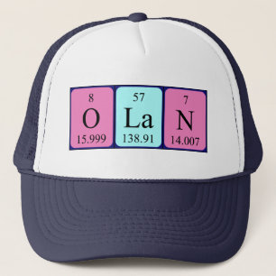 Casquette de nom de table périodique Olan