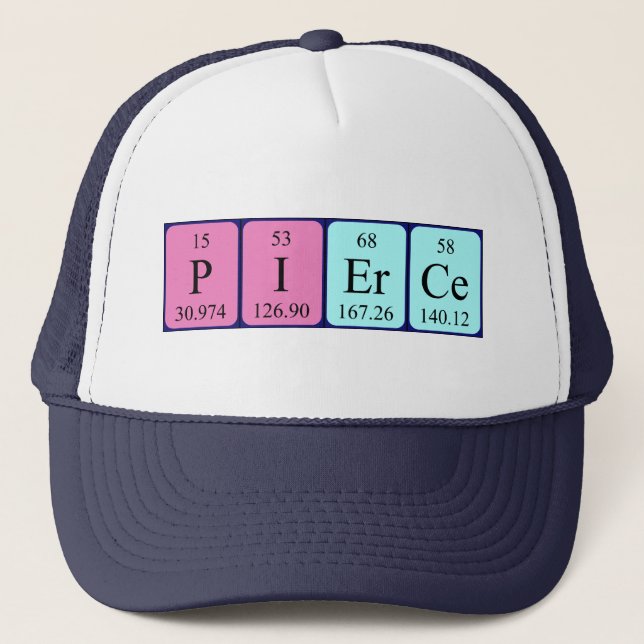 Casquette de nom de table périodique Pierce (Devant)