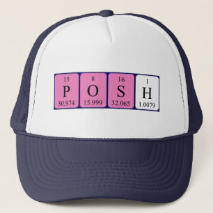 Casquette de nom de table périodique Posh
