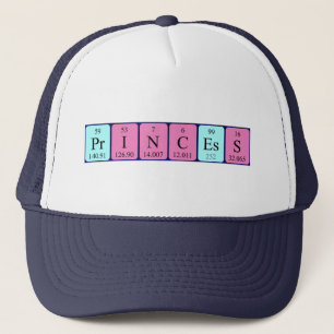 Casquette de nom de table périodique Princess
