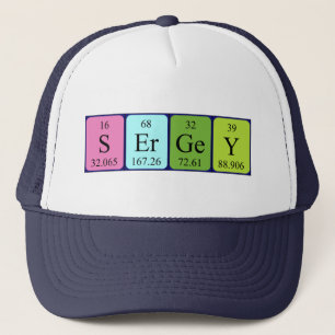 Casquette de nom de table périodique Sergey