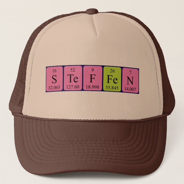Casquette de nom de table périodique Steffen (Devant)