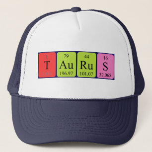 Casquette de nom de table périodique Taurus