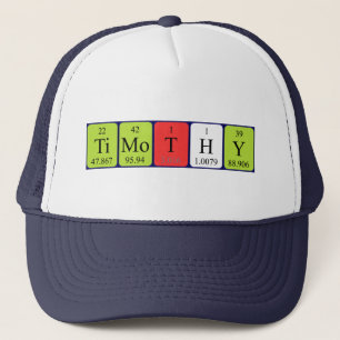 Casquette de nom de table périodique Timothy