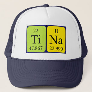 Casquette de nom de table périodique Tina
