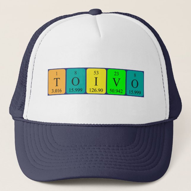 Casquette de nom de table périodique Toivo (Devant)
