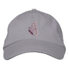 Casquette de papillon violet brodée