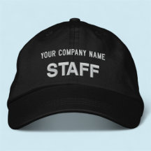 Casquette de personnel brodé noir Casquette de bas