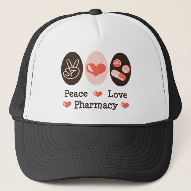 Casquette de pharmacie d'amour de paix (Devant)