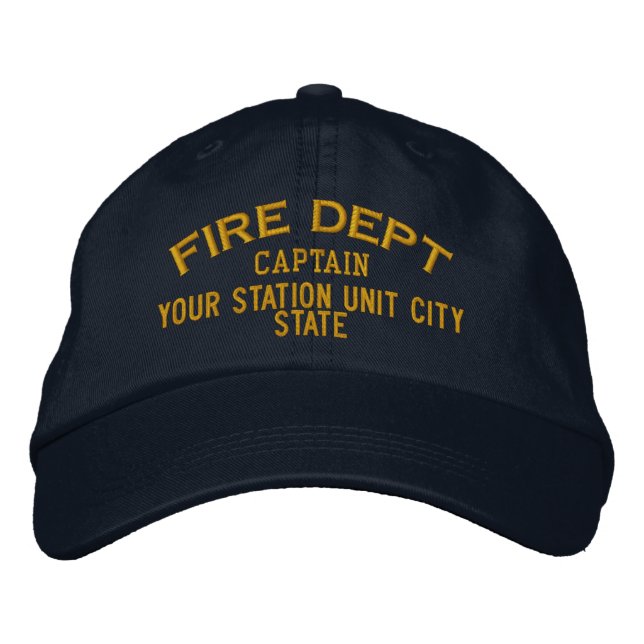 Casquette de pompier de capitaine personnalisable (Devant)