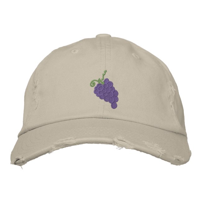 Casquette de raisins brodés (Devant)