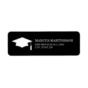 Casquette de remise des diplômes noir blanc