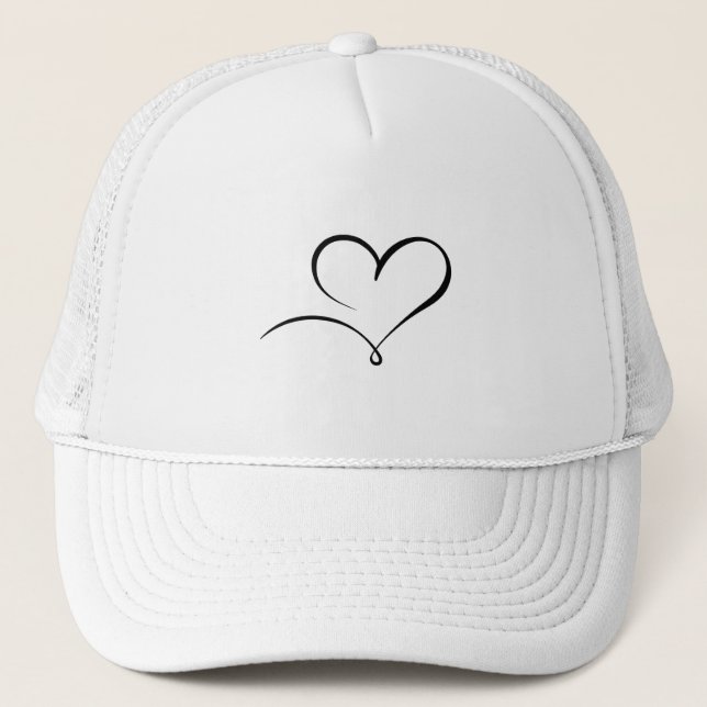 Casquette de routier avec graphique de cœur modern (Devant)