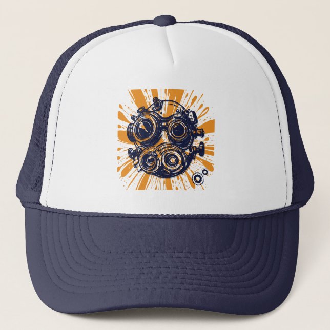 Casquette de routier Steampunk – Style Industriel  (Devant)