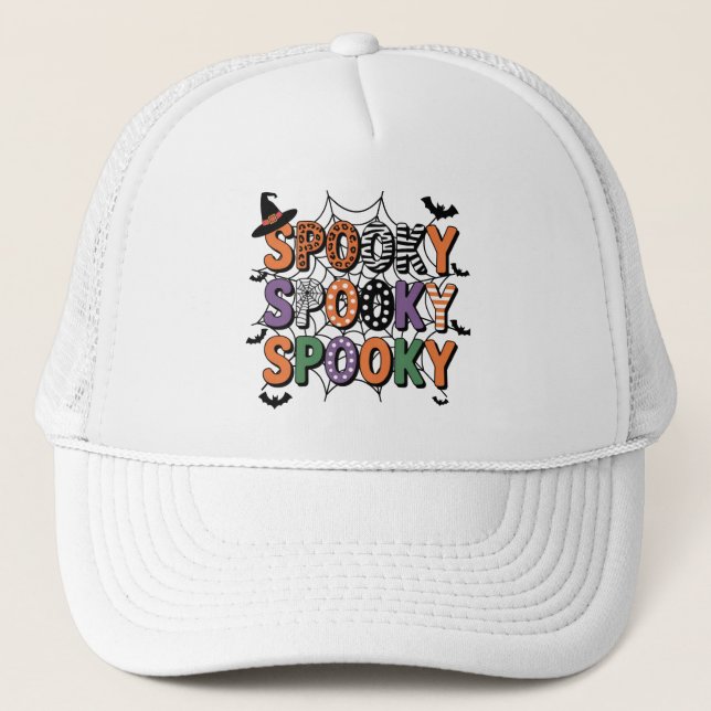Casquette de sorcière à lettres éffrayantes et cha (Devant)