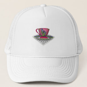 Casquette de tasse de thé de papillon