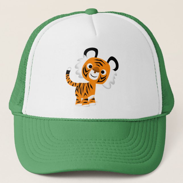 Casquette de tigre de caricature curieux (Devant)
