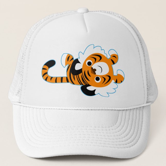 Casquette de tigre de dessin facile (Devant)