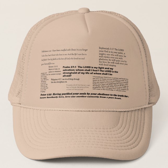 Casquette de vers de bible (Devant)