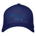 Casquette de violon brodé bleu