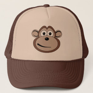 Casquette de visage de singe de bande dessinée