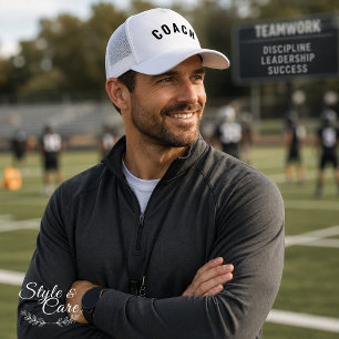 Casquette Déclaration de texte COACH personnalisable Blanc
