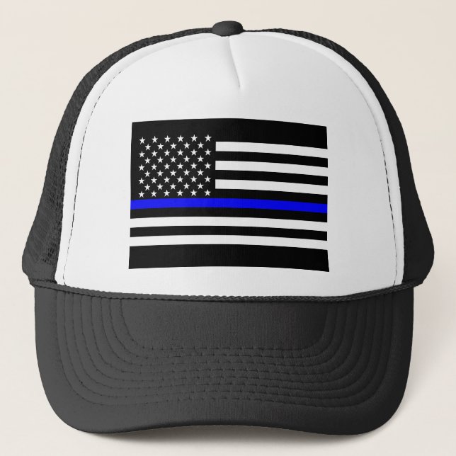 Casquette Décor En Ligne Bleue Mince (Devant)