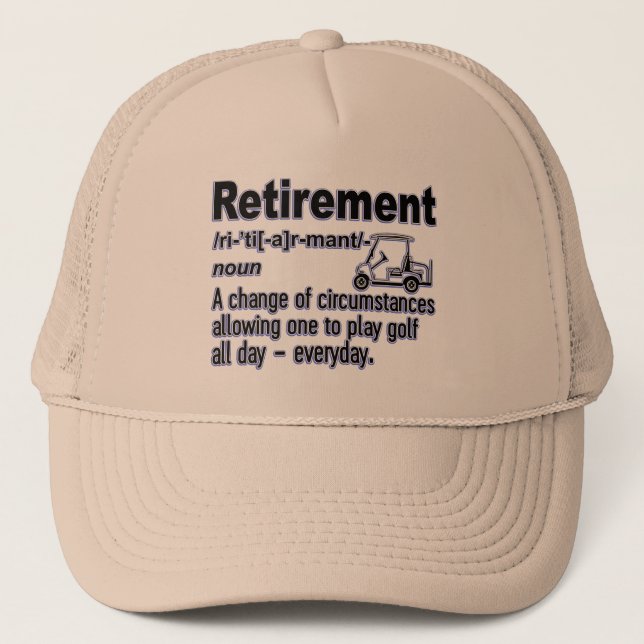 Casquette Définition amusante de la retraite pour fan de gol (Devant)