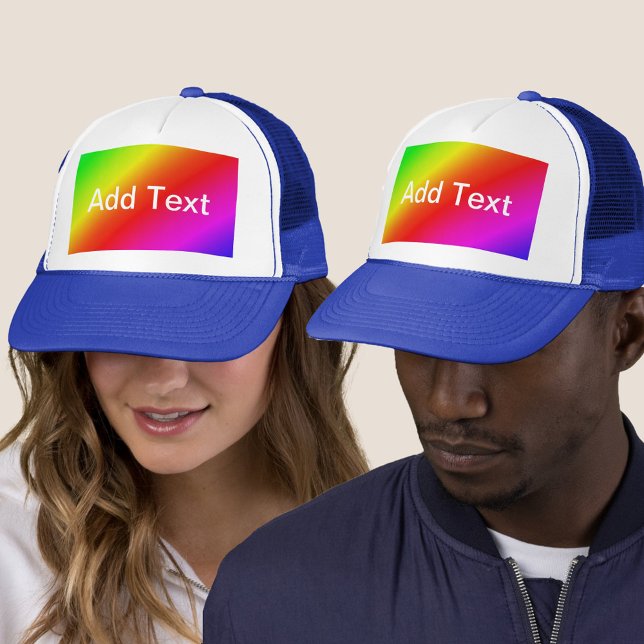 Casquette Dégradé diagonal arc-en-ciel rouge au vert (Diagonal Rainbow Gradient Red to Green Trucker Hat)