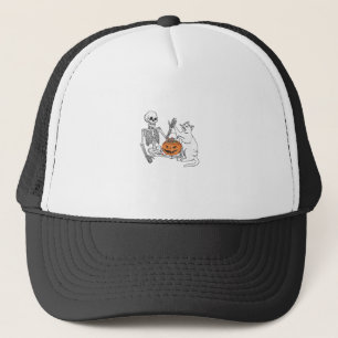 Casquette Deguisement Funny Skeleton Cat Lover Halloween pou