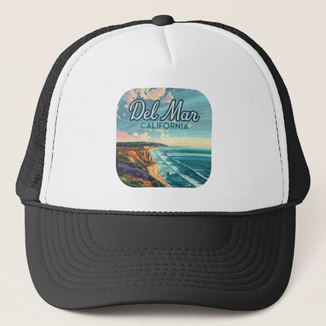 Casquette Del Mar California San Diego Beach Pacifique Vinta (Devant)