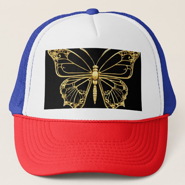 Casquette d'élégance de papillon Gold Foil (Devant)