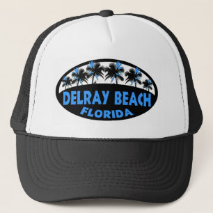 Casquette Delray Beach Florida blue black palms